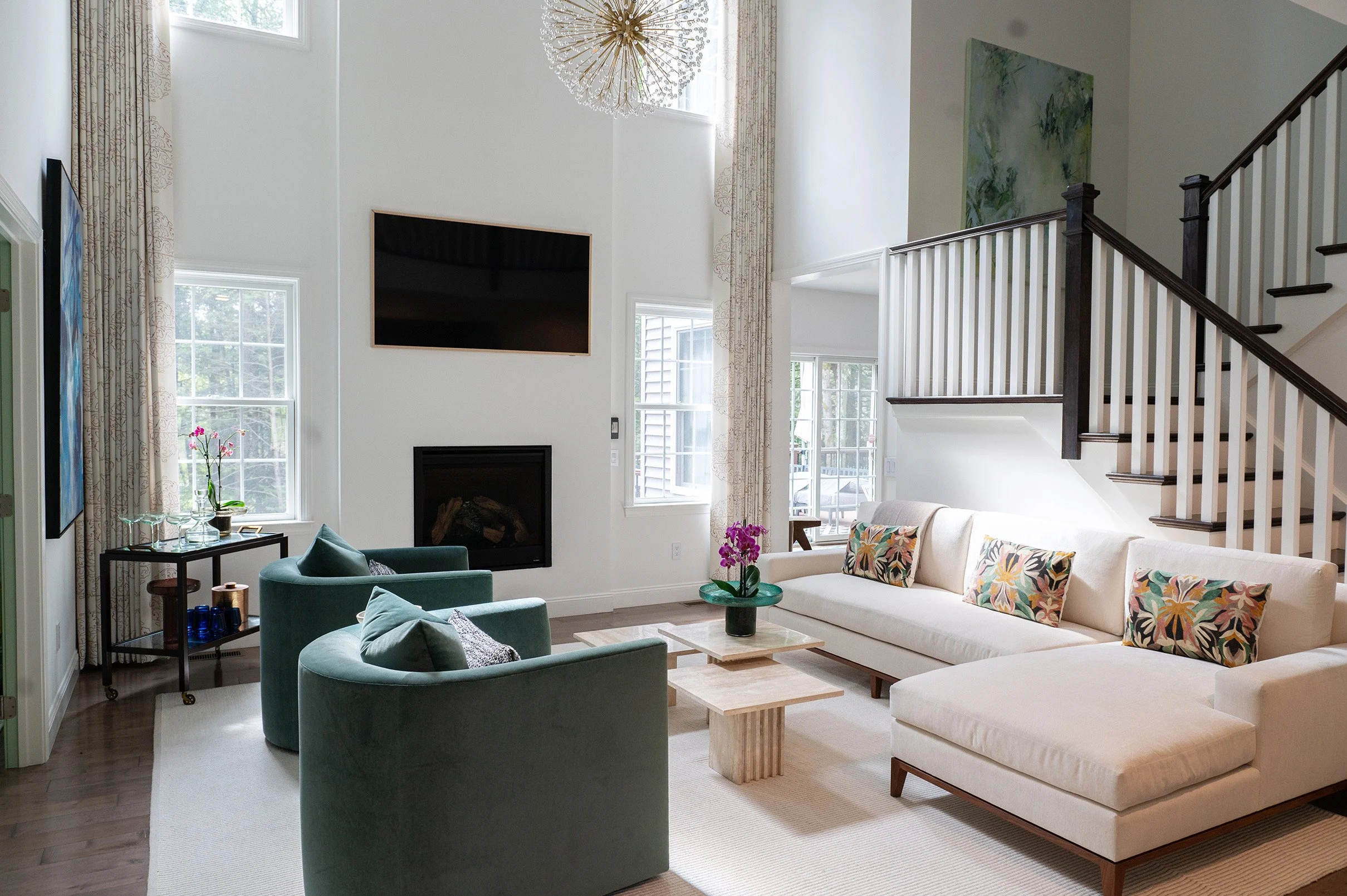 Beautiful clean living room in Summit, NJ home